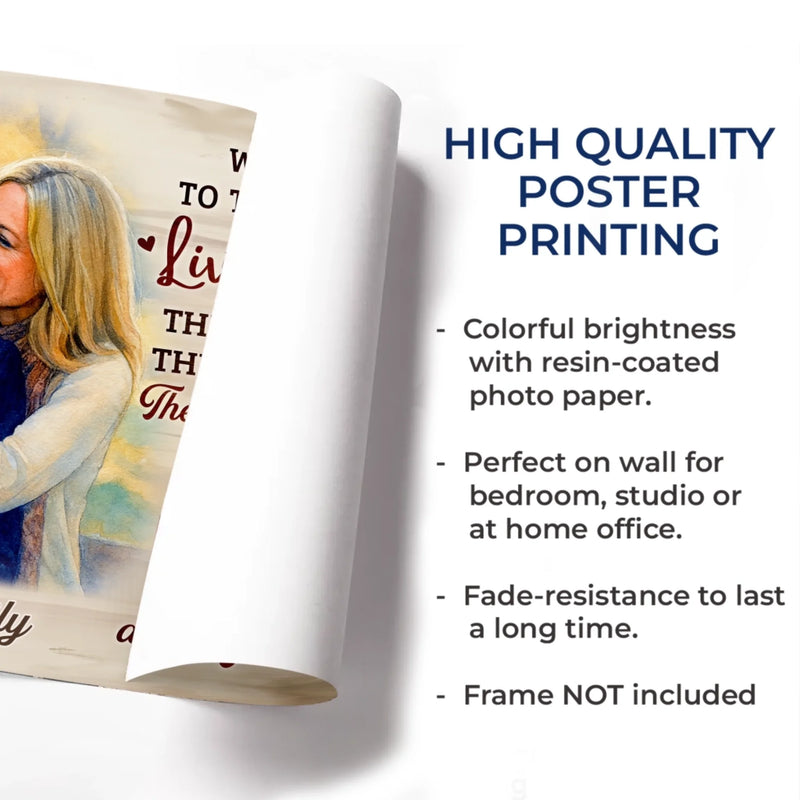Custom Photo Horizontal Poster - Personalized Anniversary Wedding Gifts For Husband And Wife, Him And Her - Love Lives In Small Moments