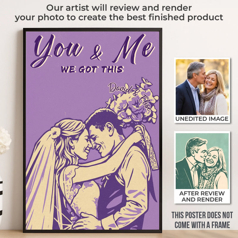Custom Photo Vertical Poster - Personalized Anniversary Wedding Gifts For Husband And Wife, Him And Her - Our Connection Just Feels Right