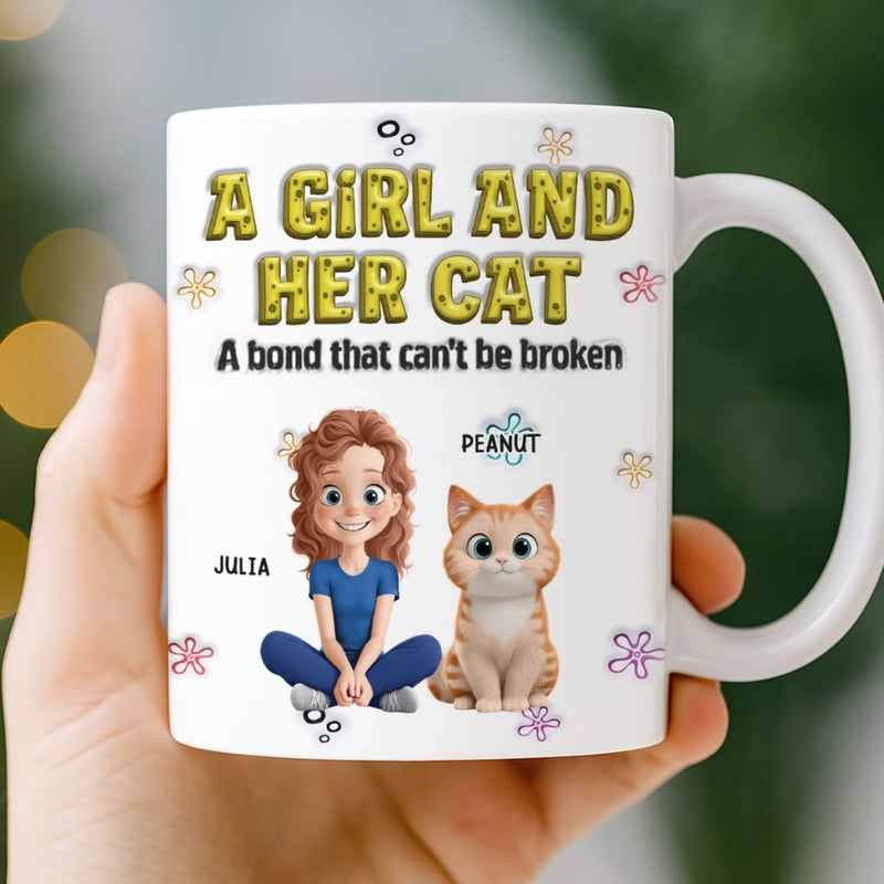 Custom 3D Inflated Effect Printed Mug - Personalized Christmas Birthday Gifts For Cat Lovers, Cat Mom And Dad - Family In Fur
