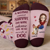 Custom Crew Socks - Personalized Christmas Birthday Gifts For Dog Lovers, Dog Dad And Mom - Just One More Sip