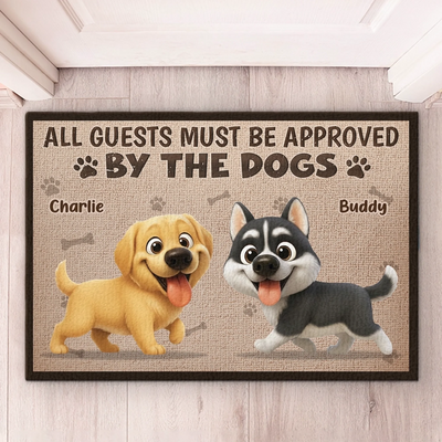 Custom Home Decor Decorative Mat - Personalized Birthday Gifts For Dog Lovers, Dog Dad And Mom - Fur Bosses Live Here