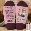 Custom Crew Socks - Personalized Christmas Birthday Gifts For Dog Lovers, Dog Dad And Mom - Just One More Sip
