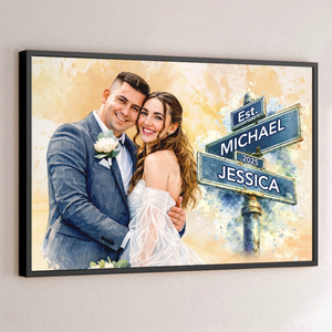 Custom Photo Horizontal Poster - Personalized Anniversary Wedding Gifts For Husband And Wife, Him And Her - You Make Me Smile More