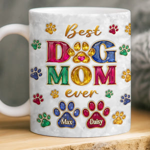 Custom 3D Inflated Effect Printed Mug - Personalized Christmas Birthday Gifts For Dog Cat Lovers, Dog Dad And Mom, Cat Owners - Shining With Fur Love