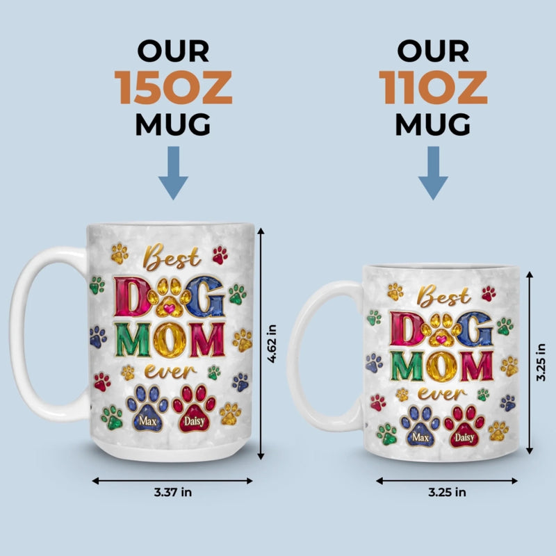 Custom 3D Inflated Effect Printed Mug - Personalized Christmas Birthday Gifts For Dog Cat Lovers, Dog Dad And Mom, Cat Owners - Shining With Fur Love
