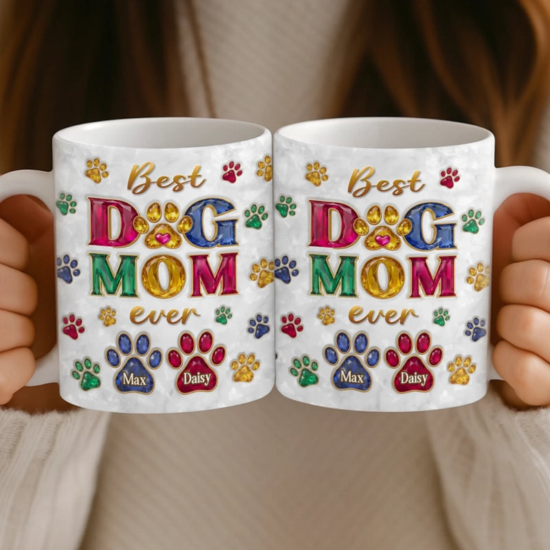 Custom 3D Inflated Effect Printed Mug - Personalized Christmas Birthday Gifts For Dog Cat Lovers, Dog Dad And Mom, Cat Owners - Shining With Fur Love