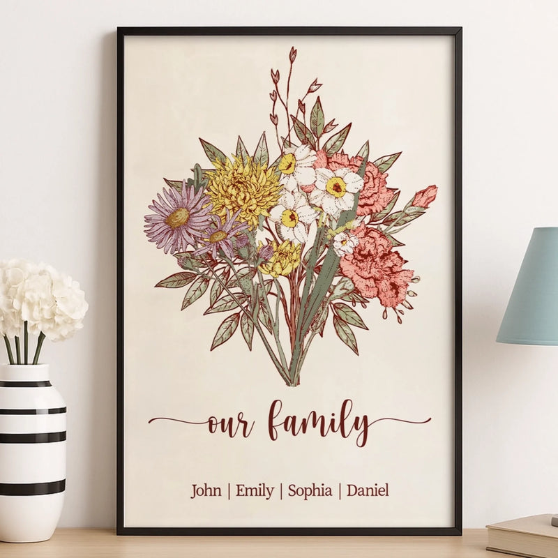 Custom Horizontal Poster - Personalized Birthday Gifts For Mom, Grandma, Family -  Bloom With Love
