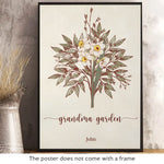 Custom Family Name Floral Decor - Personalized Poster