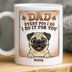 Custom Name Funny Pug Dad Gifts - Personalized Mugs