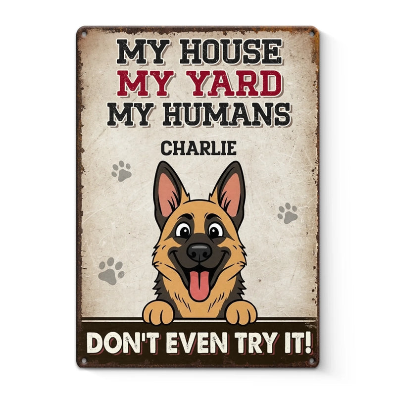 Custom Home Decor Metal Sign - Personalized  Birthday Gifts For Dog Lovers, Dog Dad And Mom - Yard Boss Vibes
