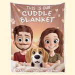 Custom Blanket - Personalized Birthday Gifts For Husband And Wife, Dog Cat Lovers - Love Laughter And Paw Prints