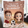 Custom Blanket - Personalized Birthday Gifts For Husband And Wife, Dog Cat Lovers - Love Laughter And Paw Prints