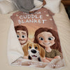 Custom Blanket - Personalized Birthday Gifts For Husband And Wife, Dog Cat Lovers - Love Laughter And Paw Prints
