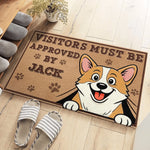 Custom Name Funny Dog Visitor Approval Decor - Personalized Doormat