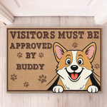 Custom Name Funny Dog Visitor Approval Decor - Personalized Doormat
