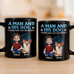 Custom Name Man and His Dog Gifts - Personalized Mugs