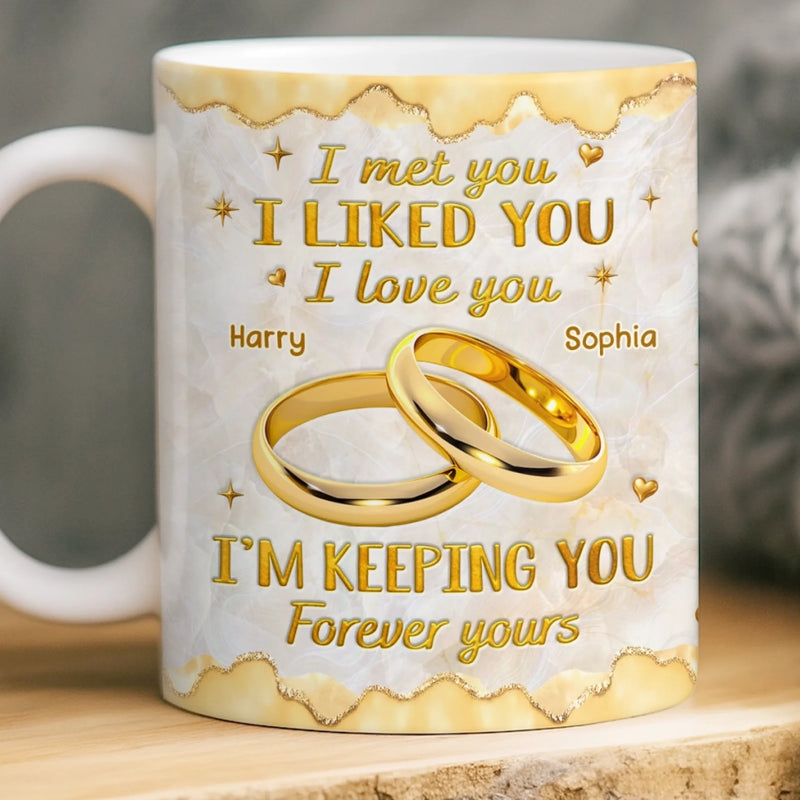 Custom 3D Inflated Effect Printed Mug - Personalized Anniversary Wedding Gifts For Husband And Wife, Him And Her - Still Choosing You Daily