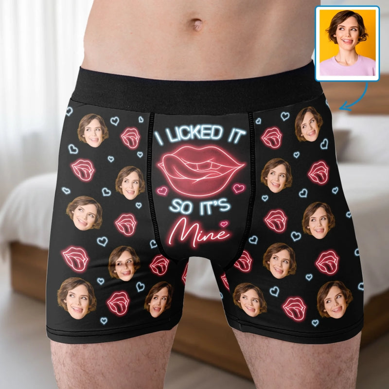 Custom Photo Boxer Briefs, Men's Boxers - Personalized Anniversary Wedding Gifts For Husband And Wife, Him And Her - Love Lives In Us