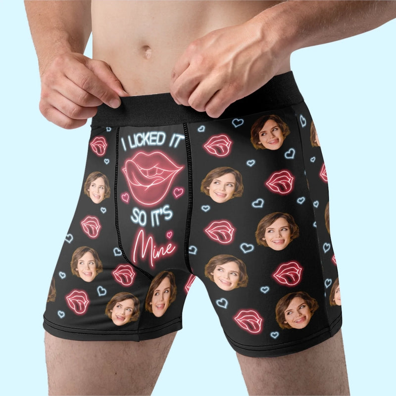 Custom Photo Boxer Briefs, Men's Boxers - Personalized Anniversary Wedding Gifts For Husband And Wife, Him And Her - Love Lives In Us
