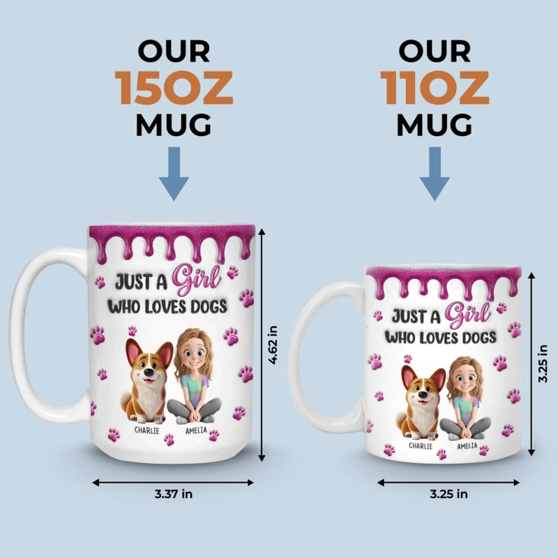 Custom 3D Inflated Effect Printed Mug - Personalized Birthday Gifts For Dog Cat Lovers, Dog Dad And Mom, Cat Owners - A Soft Spot For Wagging Tails