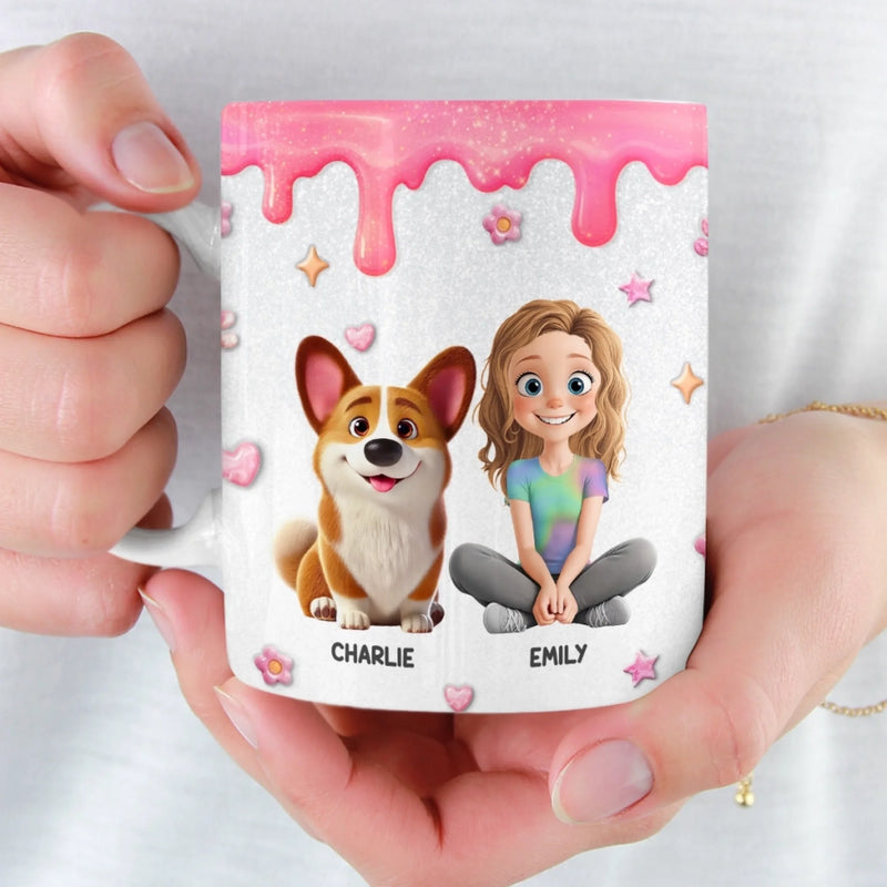 Custom 3D Inflated Effect Printed Mug - Personalized Birthday Gifts For Dog Lovers, Dog Dad And Mom - More Than Pets, More Than Family