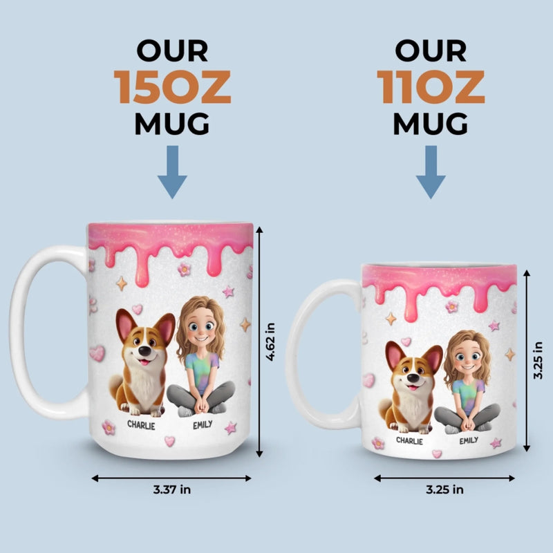 Custom 3D Inflated Effect Printed Mug - Personalized Birthday Gifts For Dog Lovers, Dog Dad And Mom - More Than Pets, More Than Family