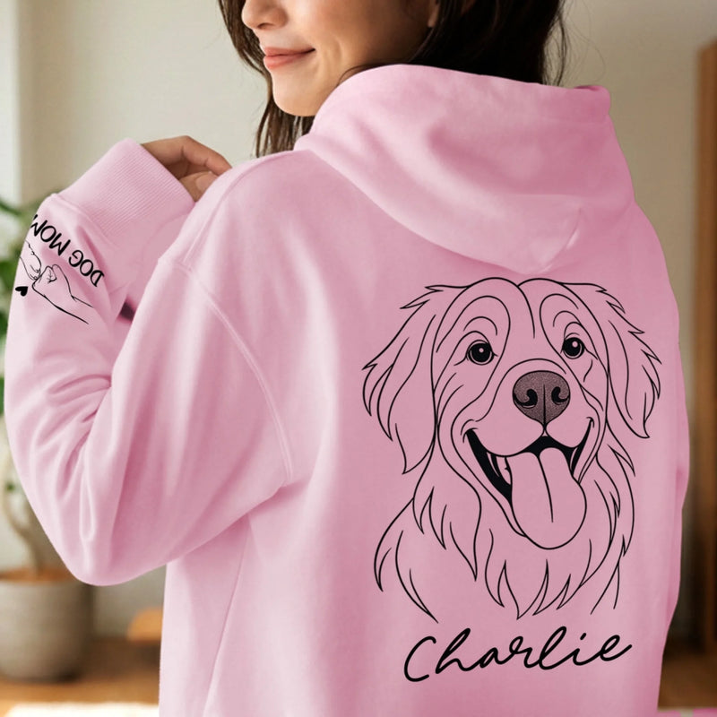 Custom Photo Unisex Sweatshirt, Hoodie With Design On Sleeve - Personalized Birthday Gifts For Dog Lovers, Dog Dad And Mom - Forever My Fur Baby