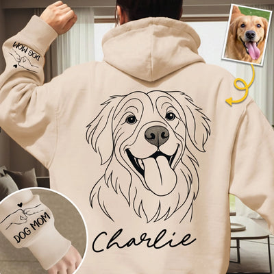 Custom Photo Unisex Sweatshirt, Hoodie With Design On Sleeve - Personalized Birthday Gifts For Dog Lovers, Dog Dad And Mom - Forever My Fur Baby