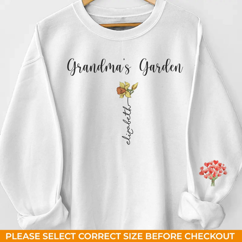 Custom Unisex Sweatshirt, Hoodie With Design On Sleeve - Personalized Birthday Gifts For Mom, Grandma - Wrapped In Love