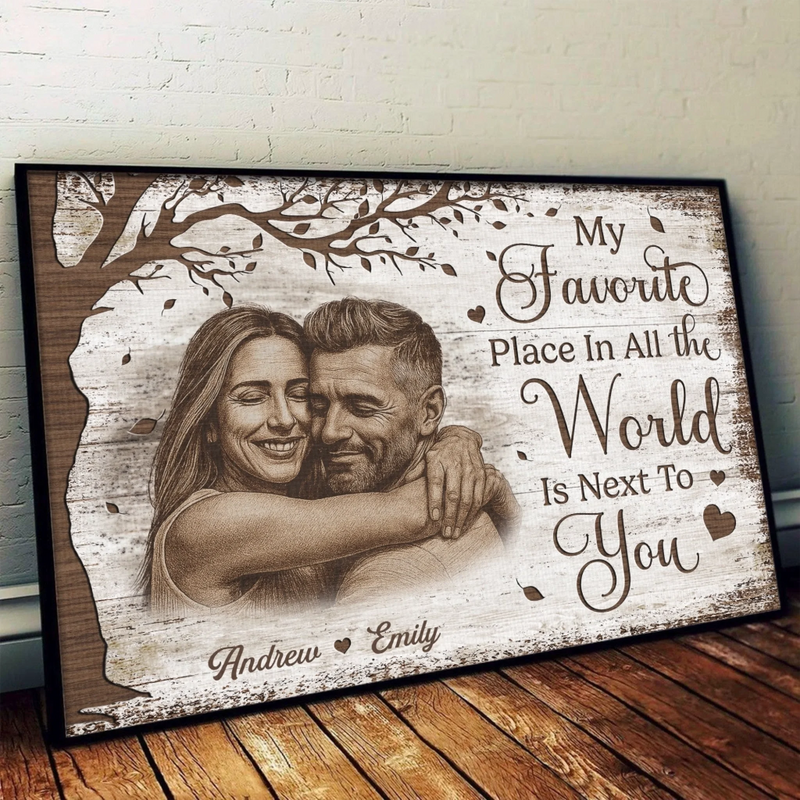 Custom Photo Horizontal Poster - Personalized Anniversary Wedding Gifts For Husband And Wife, Him And Her - We Grow Better Together Daily