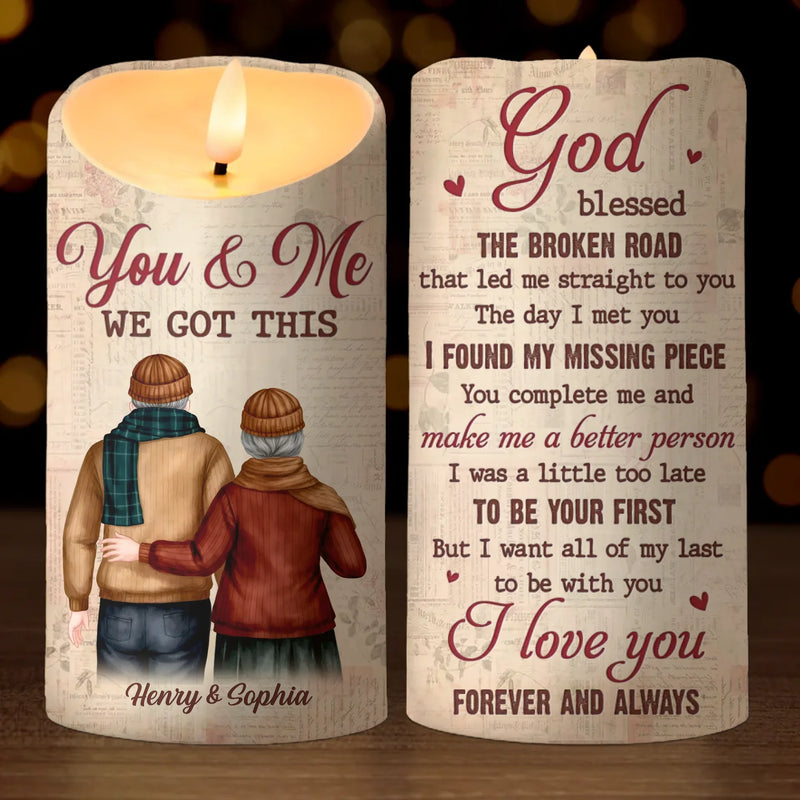 I Want All Of My Last To Be With You - Couple Personalized Custom LED Candle - Gift For Husband Wife, Anniversary