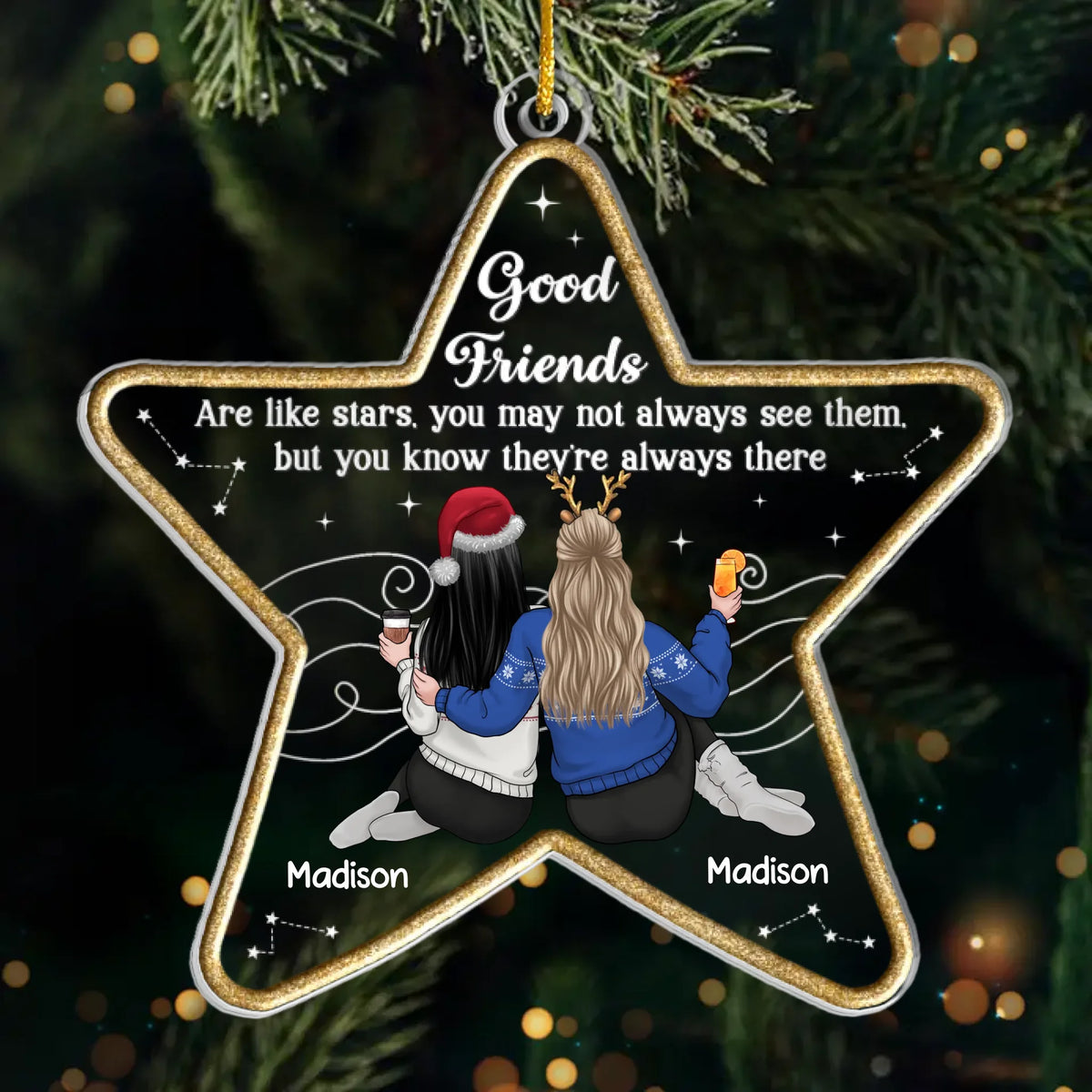 Custom Acrylic Ornament - Personalized Best Friend Christmas Birthday Gifts For Women, Besties, Sisters, BFF - Wild Stories Start With Besties