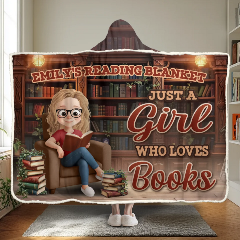 Custom Snuggle Blanket, Hoodie Blanket - Personalized Bookish Gifts For Book Lovers, Bookworms, Readers - Book Blanket Dreams