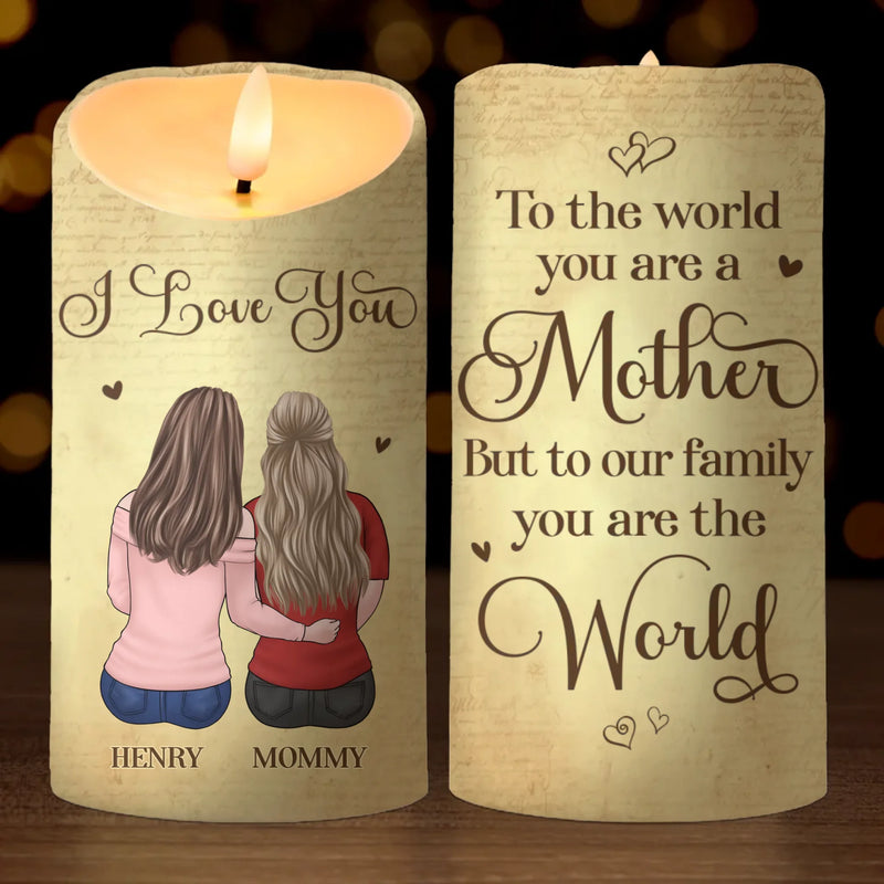 Mom, Your Love Is Our Greatest Treasure - Family Personalized Custom LED Candle - Gift For Mom, Daughter