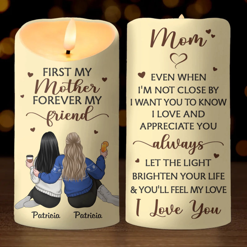 We Carry Your Love In Our Hearts Every Day - Family Personalized Custom LED Candle - Gift For Mom, Daughter