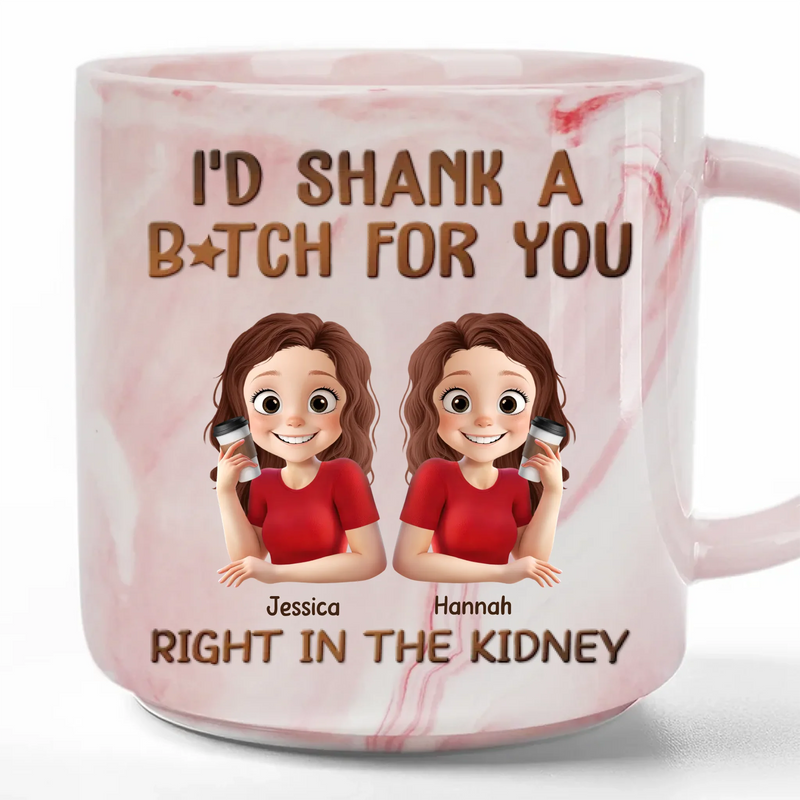 Marble Mug - Personalized Best Friend Birthday Gifts For Women - Savage Besties Club, Gifts For Best Friend Woman, Sisters, BFF