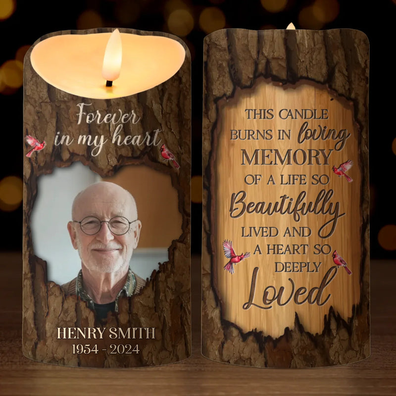 Custom Photo Your Life Was A Blessing To Us All - Memorial Personalized Custom LED Candle - Sympathy Gift, Christmas Gift For Family Members