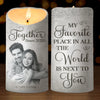 Custom Photo The Best Moments Are The Ones Spent With You - Couple Personalized Custom LED Candle - Christmas Gift For Husband Wife, Anniversary