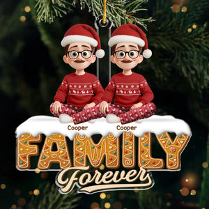 Custom Acrylic Ornament - Personalized Christmas Birthday Gifts For Mom, Dad, Brother, Sister, Kids - Forever Stuck With Each Other
