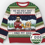 We Need A Beer And Our Cats - Dog & Cat Personalized Custom Ugly Sweatshirt - Unisex Wool Jumper - Christmas Gift For Husband Wife, Pet Owners, Pet Lovers