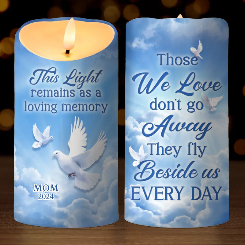 This Candle Burns Bright In Remembrance Of A Beautiful Soul - Memorial Personalized Custom LED Candle - Sympathy Gift, Christmas Gift For Family Members
