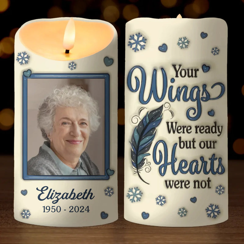 Custom Photo Gone But Never Forgotten - Memorial Personalized Custom 3D Inflated Effect Printed LED Candle - Sympathy Gift, Christmas Gift For Family Members