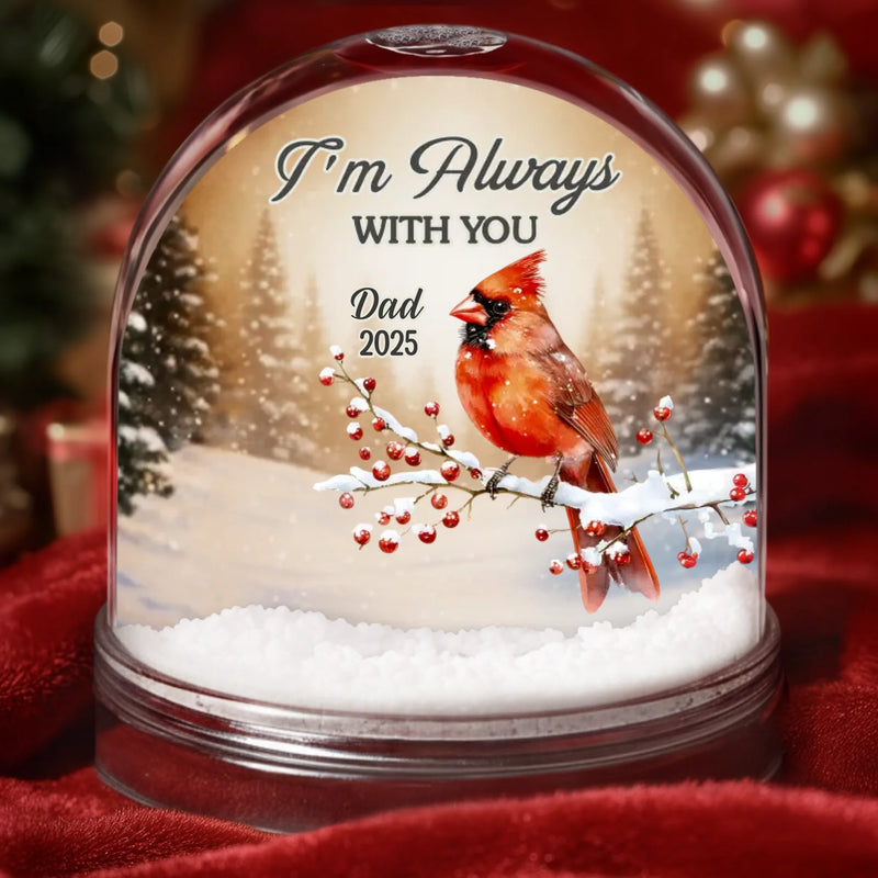 Custom Cardinal Acrylic Snow Globe - Personalized Christmas Memorial Sympathy Gifts For Loss Of Mom, Dad - Memories Whisper You Are Here