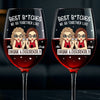 Custom Stemmed Wine Glass - Personalized Best Friend Birthday Gifts For Women - Drunk Together, Stay Together