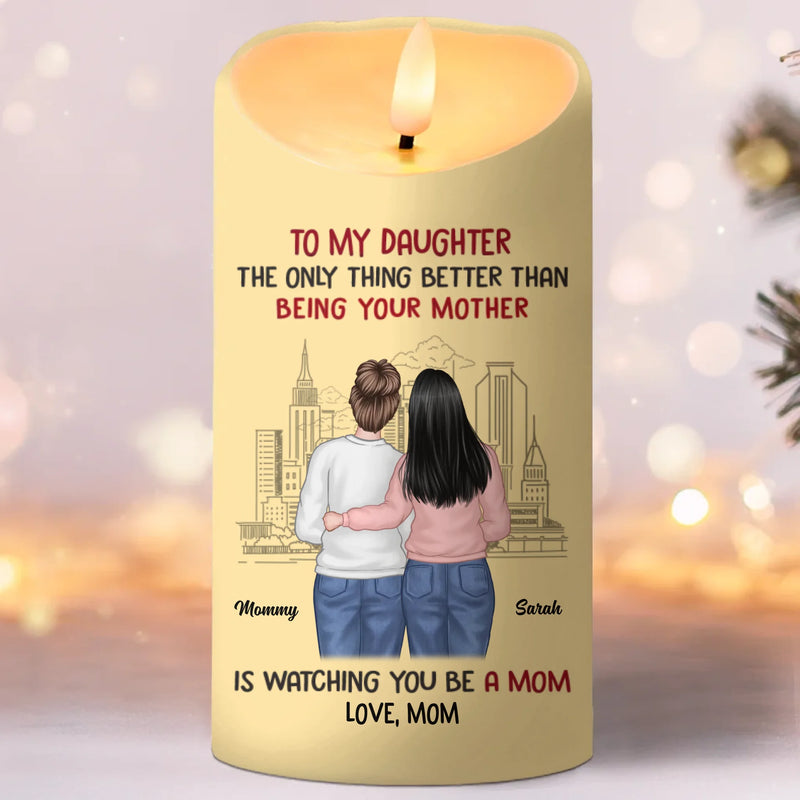 My Daughter, My Heart - Family Personalized Custom LED Candle - Christmas Gift For Mom, Daughter