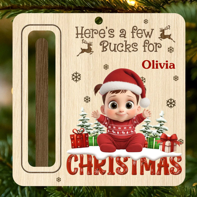 Custom Wooden Money Holder Ornament - Personalized Christmas Birthday Gifts For Kids - Magic Shines In Little Hearts