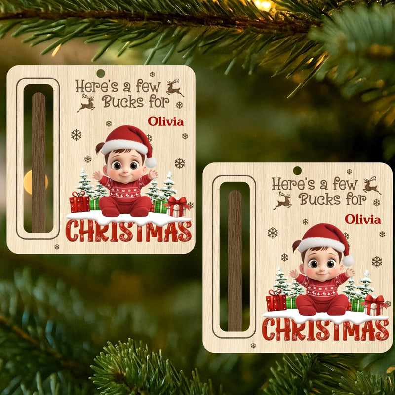 Custom Wooden Money Holder Ornament - Personalized Christmas Birthday Gifts For Kids - Magic Shines In Little Hearts