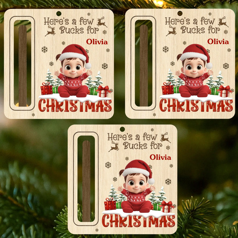 Custom Wooden Money Holder Ornament - Personalized Christmas Birthday Gifts For Kids - Magic Shines In Little Hearts
