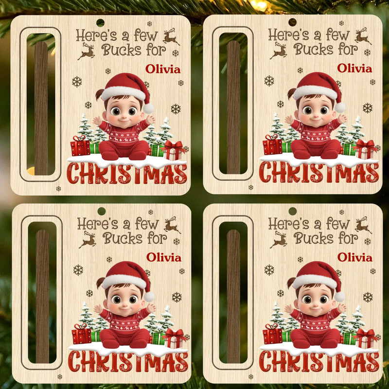 Custom Wooden Money Holder Ornament - Personalized Christmas Birthday Gifts For Kids - Magic Shines In Little Hearts