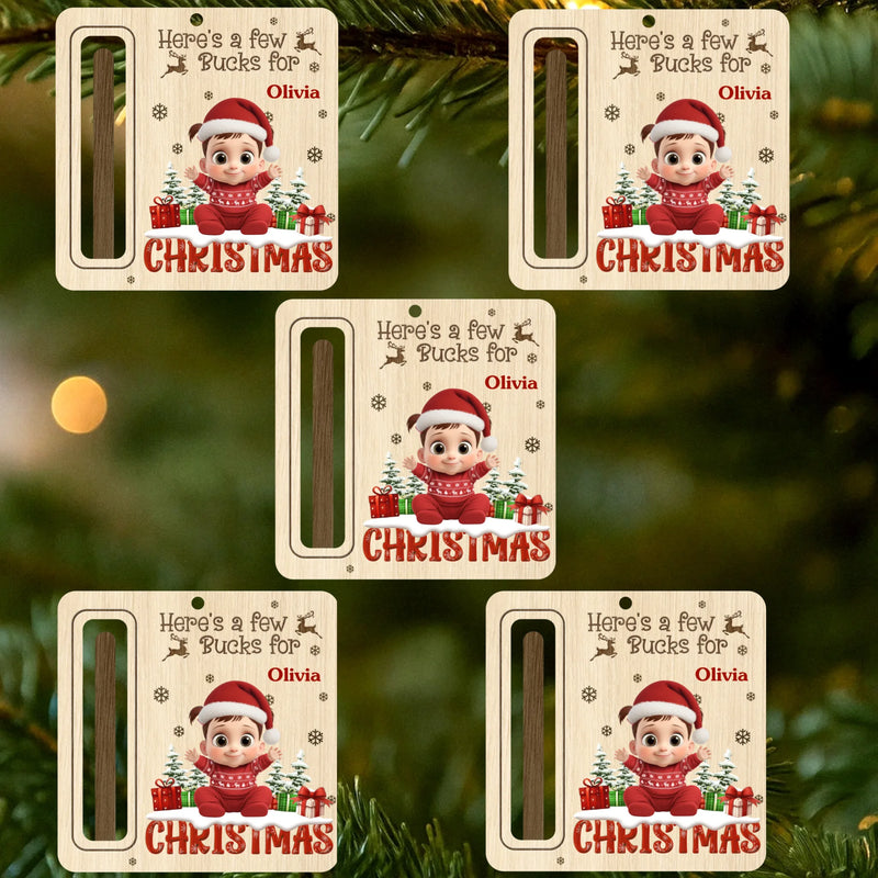 Custom Wooden Money Holder Ornament - Personalized Christmas Birthday Gifts For Kids - Magic Shines In Little Hearts